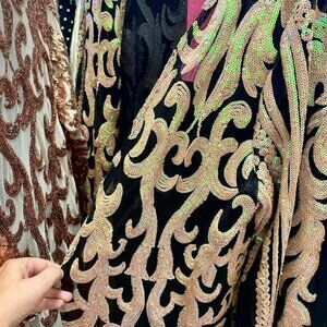 Brand NEW Southern Fried Chics Brand Sequined Concert Duster in Black Bubblegum!